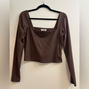 Aritzia Babaton Brown Long Sleeve Top